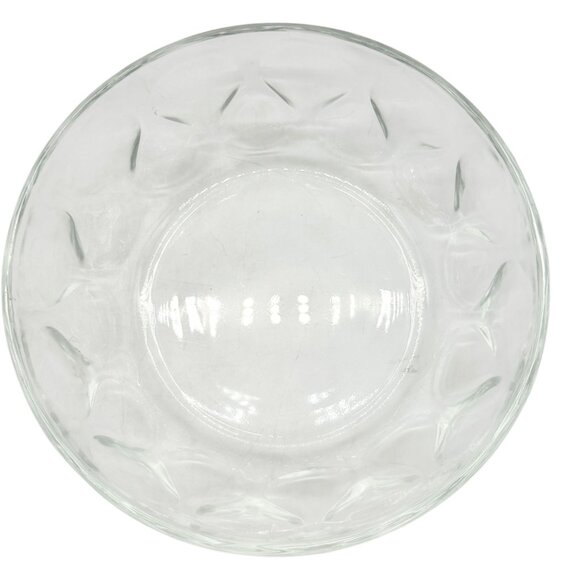 Vintage Clear Glass Bowl with Lid Embossed Floral Design Decorative Tableware - Picture 4 of 9